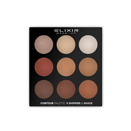 Konturpalette 9 Farbtöne Shimmer & Shade -Gesicht -Elixir Make Up