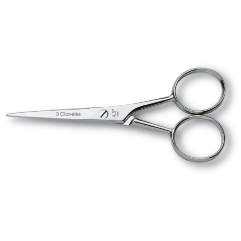 4.5" straight mustache scissors -Hairdressing scissors and razors -3 Claveles