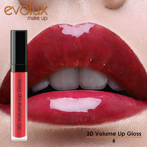 Gloss labial volumizador Evolux No.6 -Lábios -Evolux Make Up