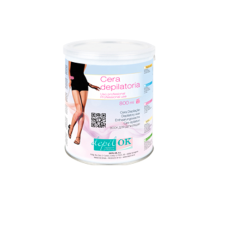 Cera lata Natural 800gr Depil Ok -Depilación con cera -Depil OK