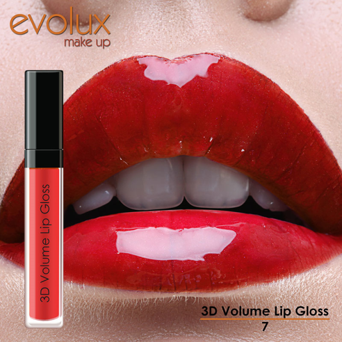 Gloss labial volumizador Evolux No.7 -Lábios -Evolux Make Up