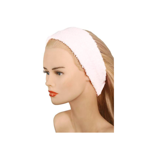 Turban blanc à boucles élastiques -Démaquillants, bases et fixateurs de maquillage -