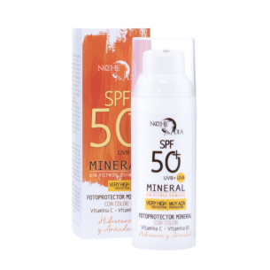 Crema Solar Facial Spf 50+ con Color N&D 50ml -Protectores Solares y Activadores de bronceado -Noche & Día