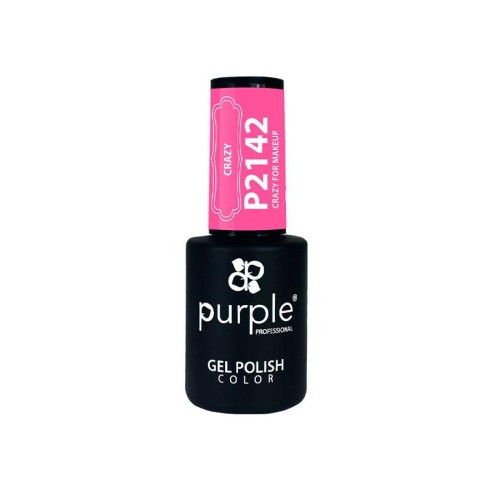 Esmalte Gel P2142 Neón Crazy For MakeUp Purple -Esmalte semi permanente -Purple Professional