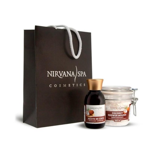 Bolsa Pack Coco Aceite + Mousse Exfoliante Nirvana -Cremas hidratantes -Nirvana Spa