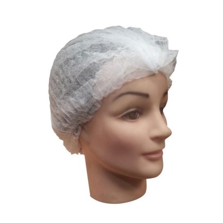 Gorro TNT Acordeón Blanco Bolsa 100uds. -Desechables Peluquería -