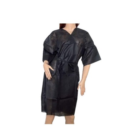 Giubra Einweg-Kimono aus schwarzem TNT -Einwegästhetik -Giubra