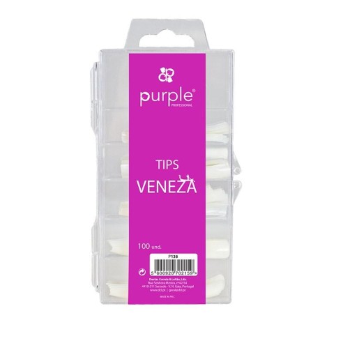Embouts Veneza Transparent Violet 100 pcs. -Accessoires Ustensiles -Purple Professional