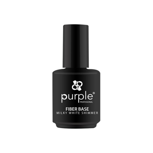 Fiber Base White Shimmer Purple Professional 15ml -Gel & Acrylic Nails -Purple Professional
