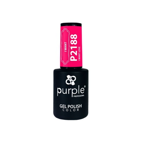 Vernis Gel P2188 I Want Love Purple Professional -Émail semi permanent -Purple Professional
