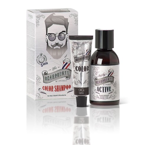 Beardburys Color Shampoing Gris 9G -teintures semi-permanentes -Beardburys