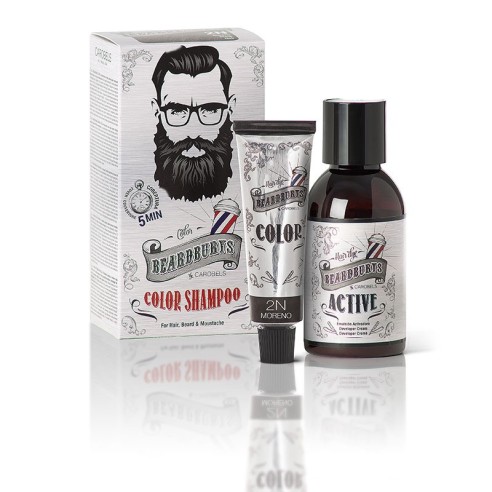 Beardburys Color Shampoing Marron 2N -teintures semi-permanentes -Beardburys