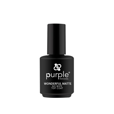 Top Coat Wonderful Matte Purple 15ml -Bases y Top Coats -Purple Professional