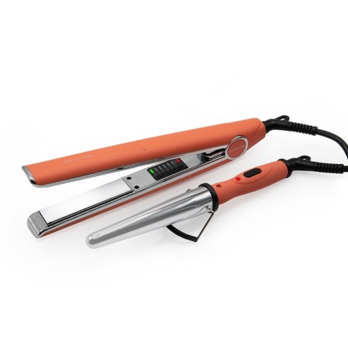 Plancha C1 Digital Coral + Rizador Glamour Wand Co -Hair Straighteners, Tweezers and Curlers -Corioliss