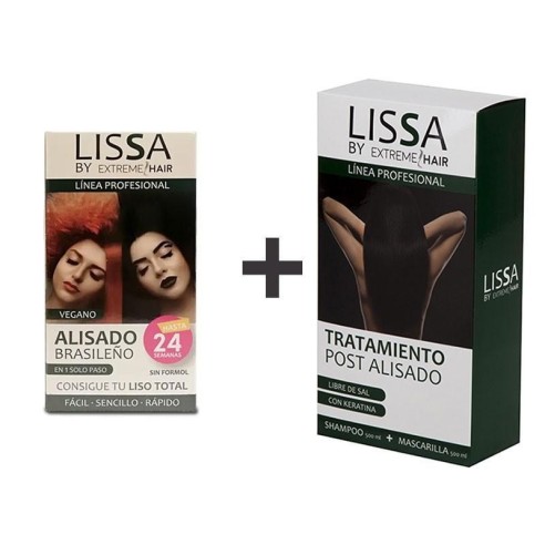 Pack Alisado Vegano Lissa Morenos + Kit Mantenimiento Post Alisado (Champú + Mascarilla) -Packs de productos para el pelo -