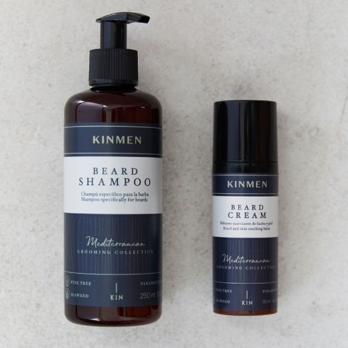 Kinmen Beard Shampoo da barba + Confezione crema -Barba e baffi -KIN Cosmetics