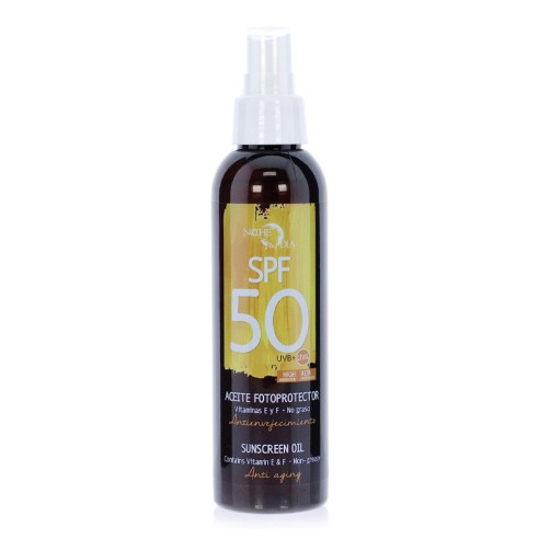 Photoprotective sun oil Spray FPS 50 N&D 150ml. -solar -Noche & Día