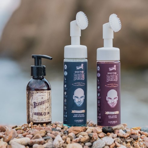 Bald Pack Dr. Bald Beardburys Shampoo + Tônico + Creme de Barbear -Cuidado capilar -Beardburys