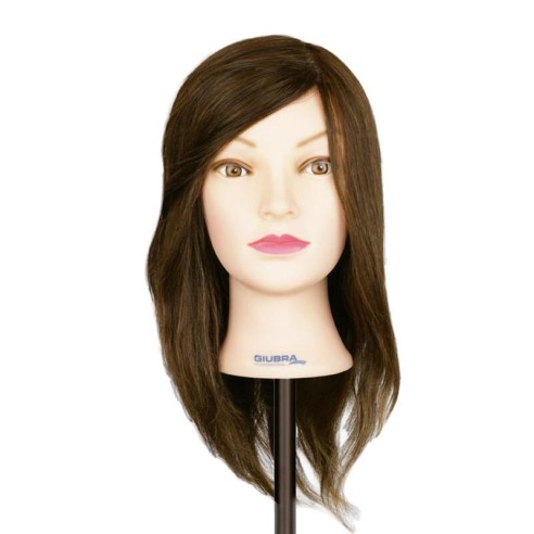 Packung Friseur-Mannequinkopf Naturhaar 35-40cm + Ständer -Utensilien -Giubra