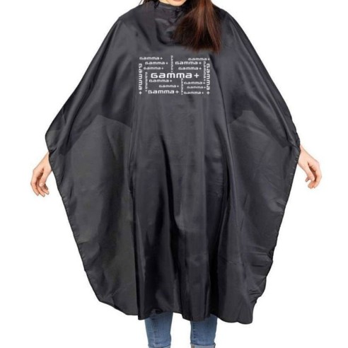 Gamma+ Hair Salon Black Cutting Cape -Capes and aprons -Gamma Piu