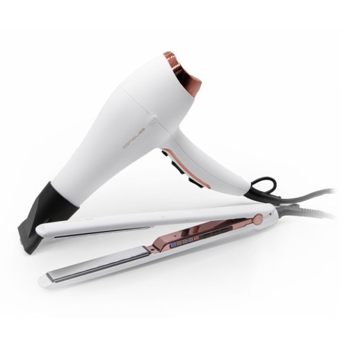 Corioliss C3 Iron Kit + Flow White Copper Dryer -Hair Straighteners, Tweezers and Curlers -Corioliss