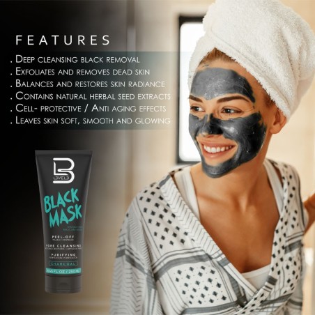 Black Mask Level3 Mascarilla facial 250ml -Mascarillas y exfoliantes -L3vel3