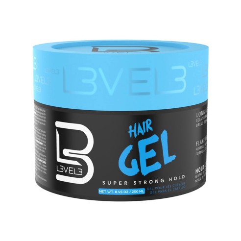 Super Strong Hair Gel Level3 250ml -Ceras, Pomadas y Gominas -L3vel3