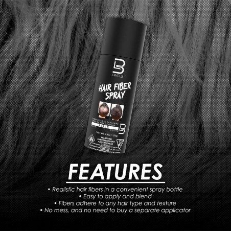 Black Hair Fiber Spray Level3 125g -Fibras capilares -L3vel3