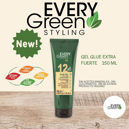 Everygreen 12 Glue Gel Fijador 250ml -Ceras, Pomadas y Gominas -Everygreen