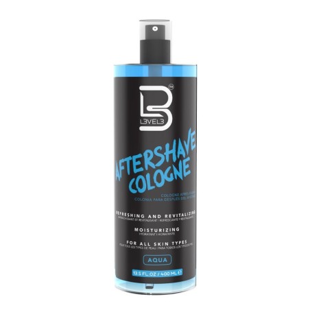 Aftershave Kölnisch Wasser Level3 Aqua Duft 400ml -Bart und Schnurrbart -L3vel3