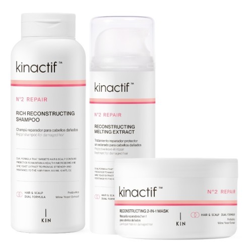 Pack Kinactif N.2 Repair Champú + Extracto + Mascarilla -Packs de productos para el pelo -KIN Cosmetics