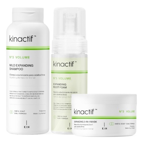 Pack Kinactif Nº3 Volume Shampoo + Schiuma Volumizzante + Maschera -Confezioni di prodotti per capelli -KIN Cosmetics