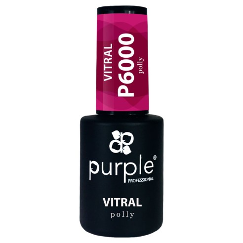 Esmalte Gel P6000 Vitral Polly Purple Professional -Esmalte semi permanente -Purple Professional