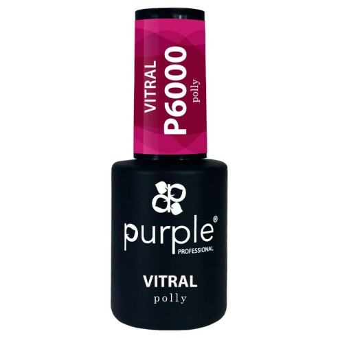 Esmalte Gel P6000 Vitral Polly Purple Professional -Smalto semipermanente -Purple Professional