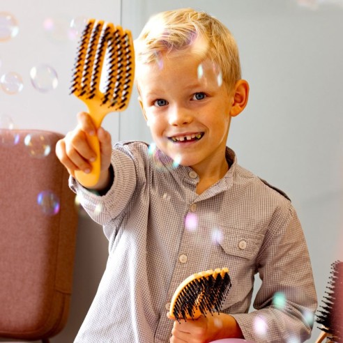 Cepillo Olivia Garden Fingerbrush Care Mini Kids Yellow -Cepillos -Olivia Garden