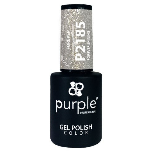 Esmalte Gel P2185 Forever Shining Glitter Purple Professional -Esmalte semi permanente -Purple Professional