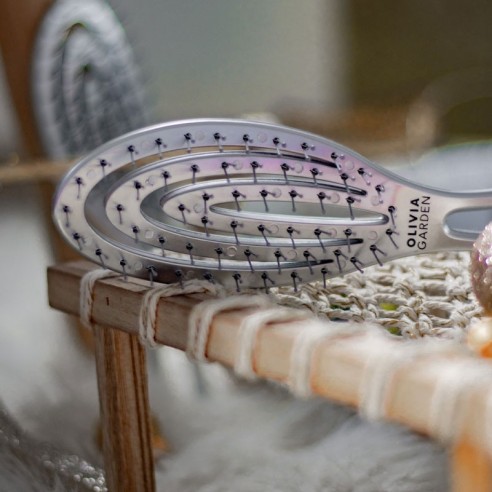 Olivia Garden Silver Travel Brush -Brushes -Olivia Garden