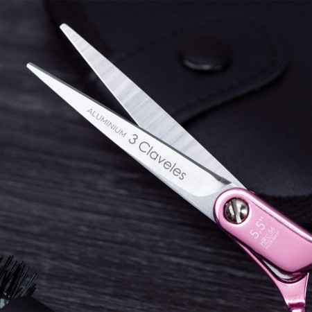 Friseurschere Dur 5,5" Rosa -Friseurscheren und Rasierer -3 Claveles 2