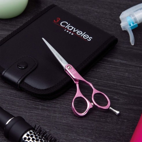 Friseurschere Dur 5,5" Rosa -Friseurscheren und Rasierer -3 Claveles