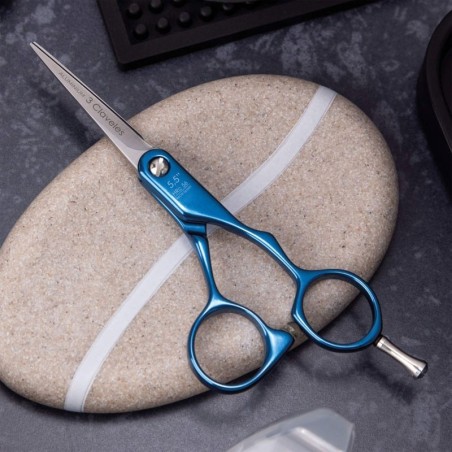 Friseurschere Dur 5,5" Blau -Friseurscheren und Rasierer -3 Claveles