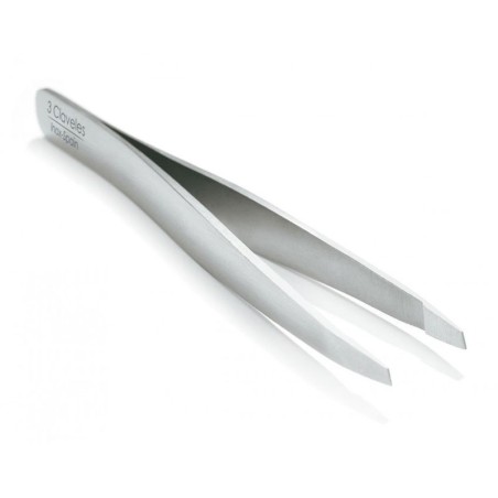 Edelstahl-Pinzette schräg 10cm -Pinzetten und Haarentfernungsutensilien -3 Claveles