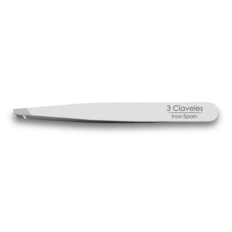 Edelstahl-Pinzette schräg 10cm -Pinzetten und Haarentfernungsutensilien -3 Claveles