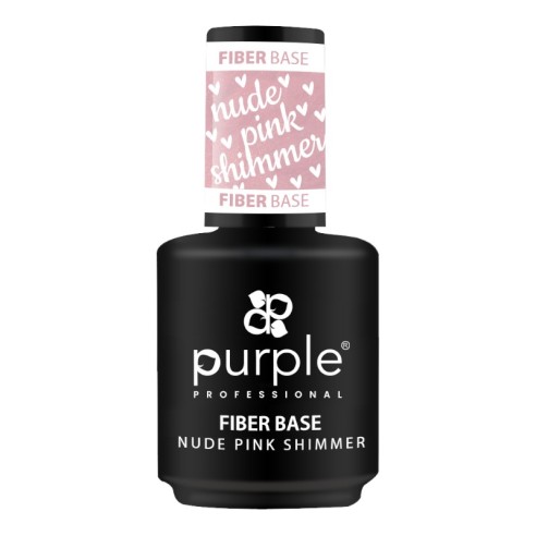 Fiber Base Nude Pink Shimmer 15ml -Bases e Top Coats -Purple Professional