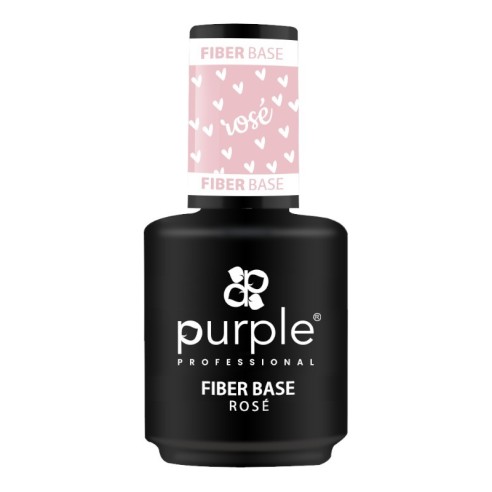 Base Fibre Rose 15ml -Bases et couches de finition -Purple Professional