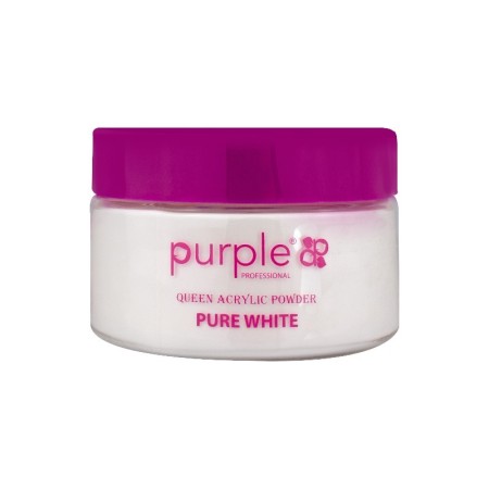 Poudre acrylique blanche pure Purple Professional Queen 50 g -Construction et extension des ongles -Purple Professional