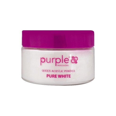 Purple Professional Queen Pure White Acrylic Powder 50 g -Nail Building and Extensions -Purple Professional