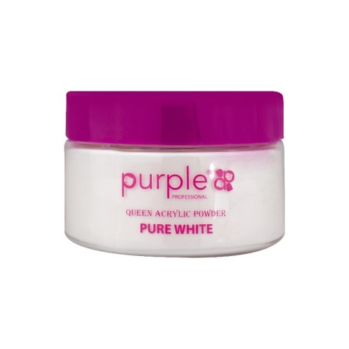 Queen Pure White Acrylic Powder 50 g Purple -Gel and Acrylic -Purple Professional
