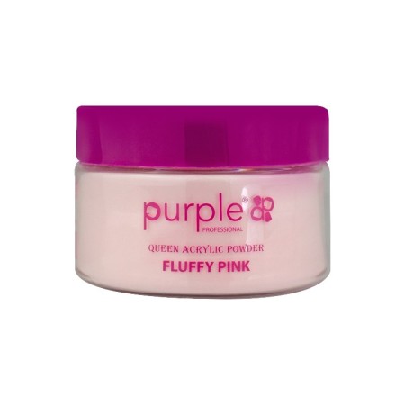 Pó Acrílico Purple Professional Queen Fluffy Pink 50 g -Construção e Extensão de Unhas -Purple Professional