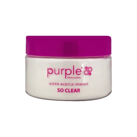 Polvo Acrílico Queen So Clear 50 g Purple -Gel y Acrílico -Purple Professional