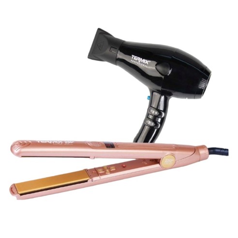 Pack Termix Rose Gold Iron + Compact Dryer 4300 -Hair Straighteners, Tweezers and Curlers -Termix